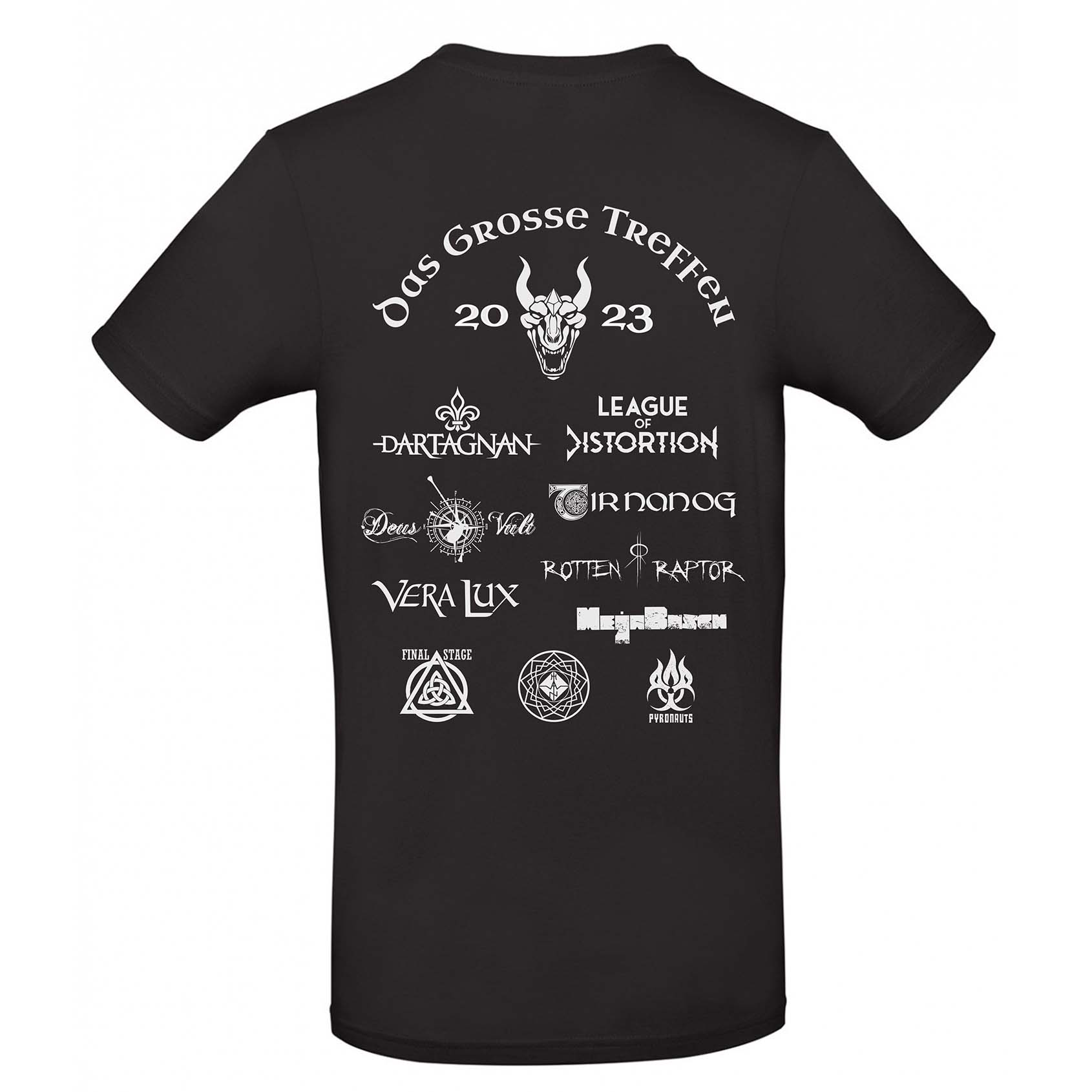 T-Shirt Das Grosse Treffen Line Up 2023 - dArtagnan, League of Distortion, Deus Vult, Tir Nan Og, Rotten Raptor, Megabosch, Vera Lux, Final Stage Rockband, Hain und Pyronauts - Das Fantasy Festival